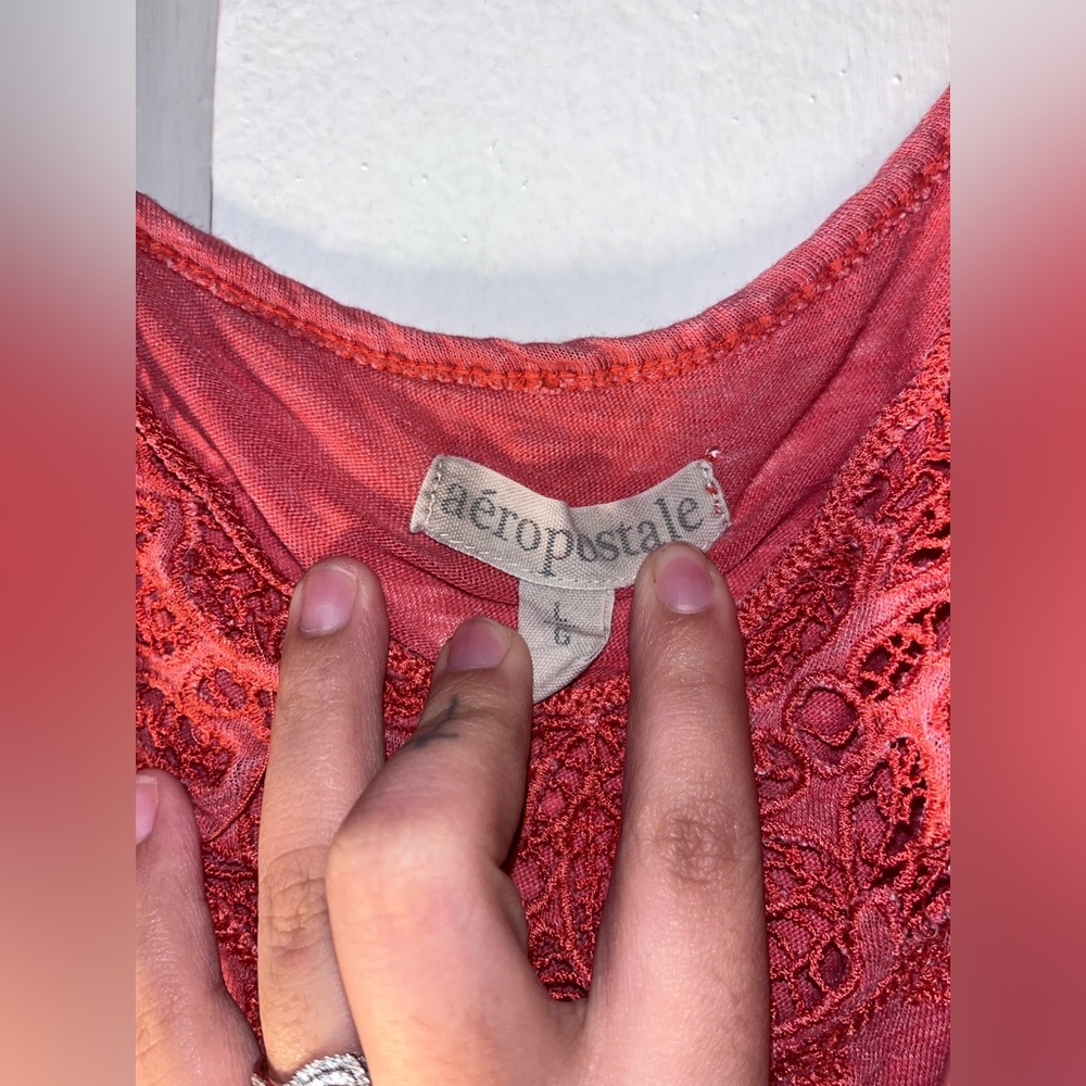 Salmon lace cami